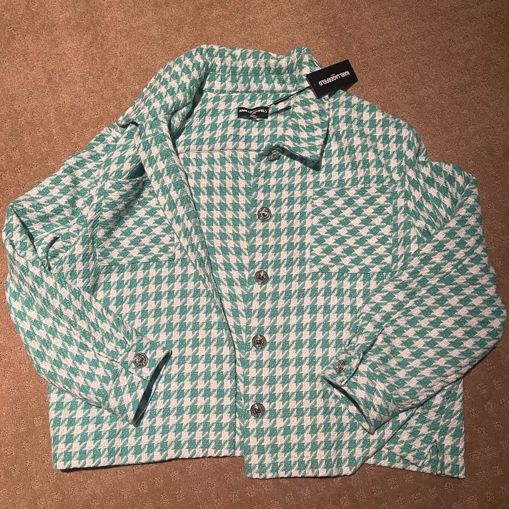 Brand New Karl Lagerfeld Green and White Jacket